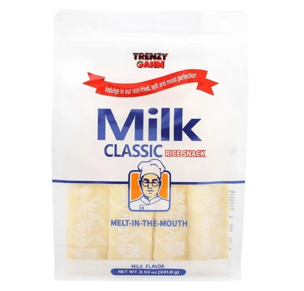 Korean Milk Classic Rice Crackers 240g (8.47 oz) / 0.35 oz x 24 Packs/Original Flavor