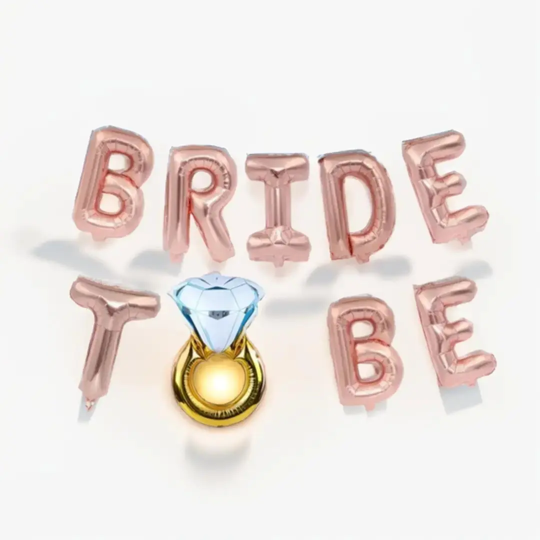16 inch Bride to Be Letters Balloon Set with Accent Ring