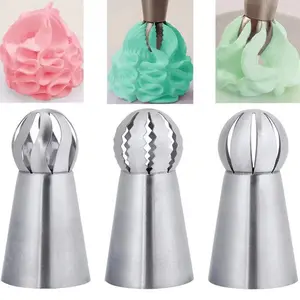 Set of 3 Rose Icing Tips, Stainless Steel Cake Decorating Tools for Cupcakes, Puff Pastries, Cookies, Baking Accessories, Pastry Decorative Kit