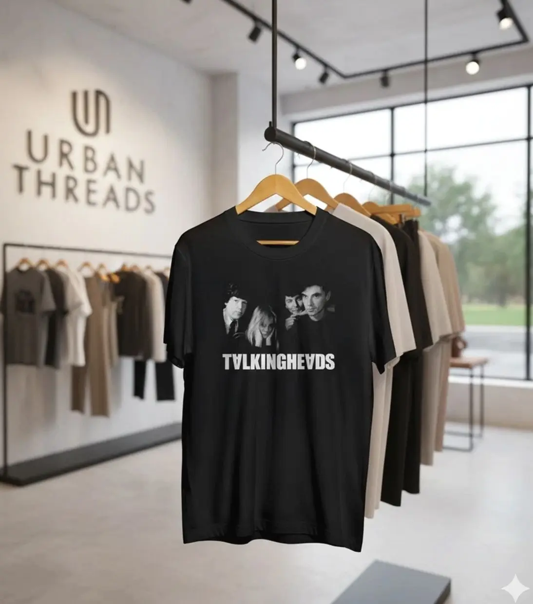 Talking Heads TVLKINGHEVDS Band Photo Black T-Shirt - T083 5