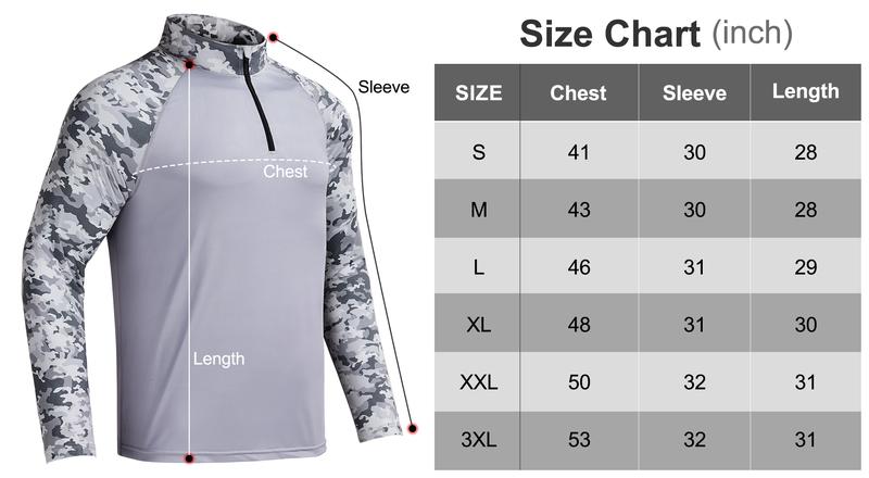 RODEEL 913 Quarter Zip Long Sleeve Shirts Men UPF 50+ Sun UV Protection Lightweight Quick Dry Moisture Wicking Breathable Cooling Athletic Activewear for Outdoor Sport Gym Workout Hiking Camping Running Fishing Hunting Boating, Holiday Gift