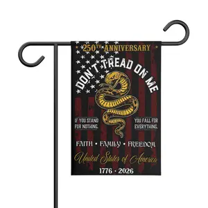 America 250th Anniversary Don’t Tread On Me Garden Flag, 1776–2026 Patriotic Flag, dress United States of America Freedom Outdoor House Flag