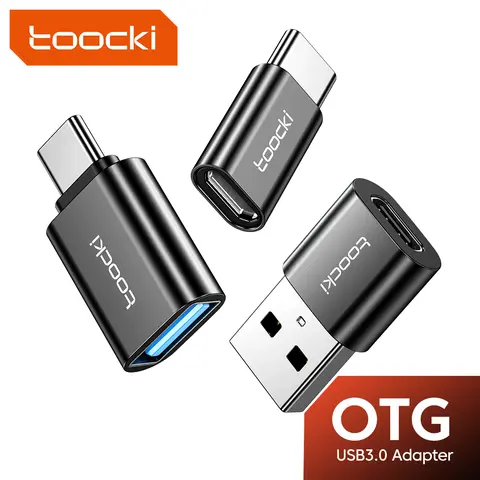 Toocki 3-Pack C to USB Type-A Adapters - OTG Plug, Micro USB Adapters, Car-Ready Charging Multi-Device Adapter for MacBook Pro, Samsung Galaxy, Tablet, Power Bank, Laptop