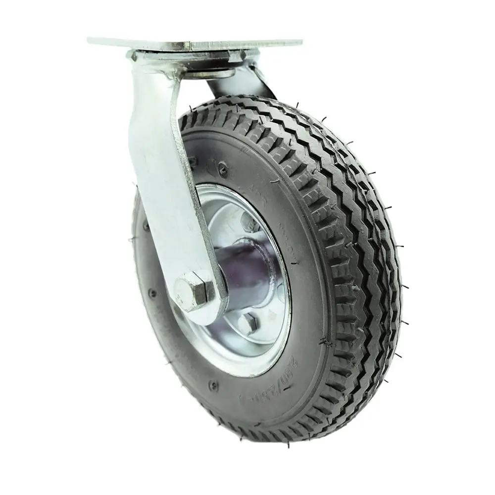 212 MAIN SCC-100S280-PNB-GRY 8 in. Rubber Swivel Pneumatic Caster Wheel, Gray, Swivel Type