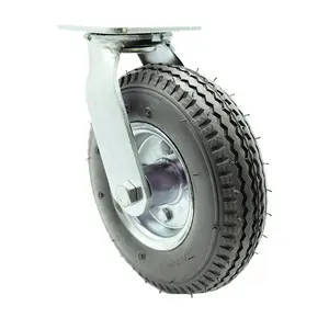 212 MAIN SCC-100S280-PNB-GRY 8 in. Rubber Swivel Pneumatic Caster Wheel, Gray, Swivel Type