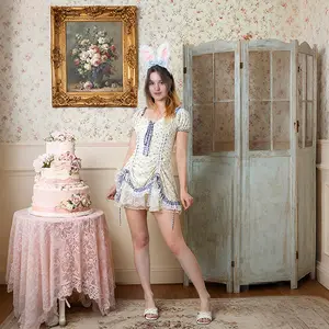 Curvy-Plus Dream of Alice Corset Dress-LuminaVenus Dresses Punjabi Outfit Prince And Princess Functional Layered Design Puff Sleeve Casual Fall Holiday Picnic Outfit Birthday Party Cute Casual Dress  Fiesta Plus Size Vintage  Fairy Ruffled Everyday Piece