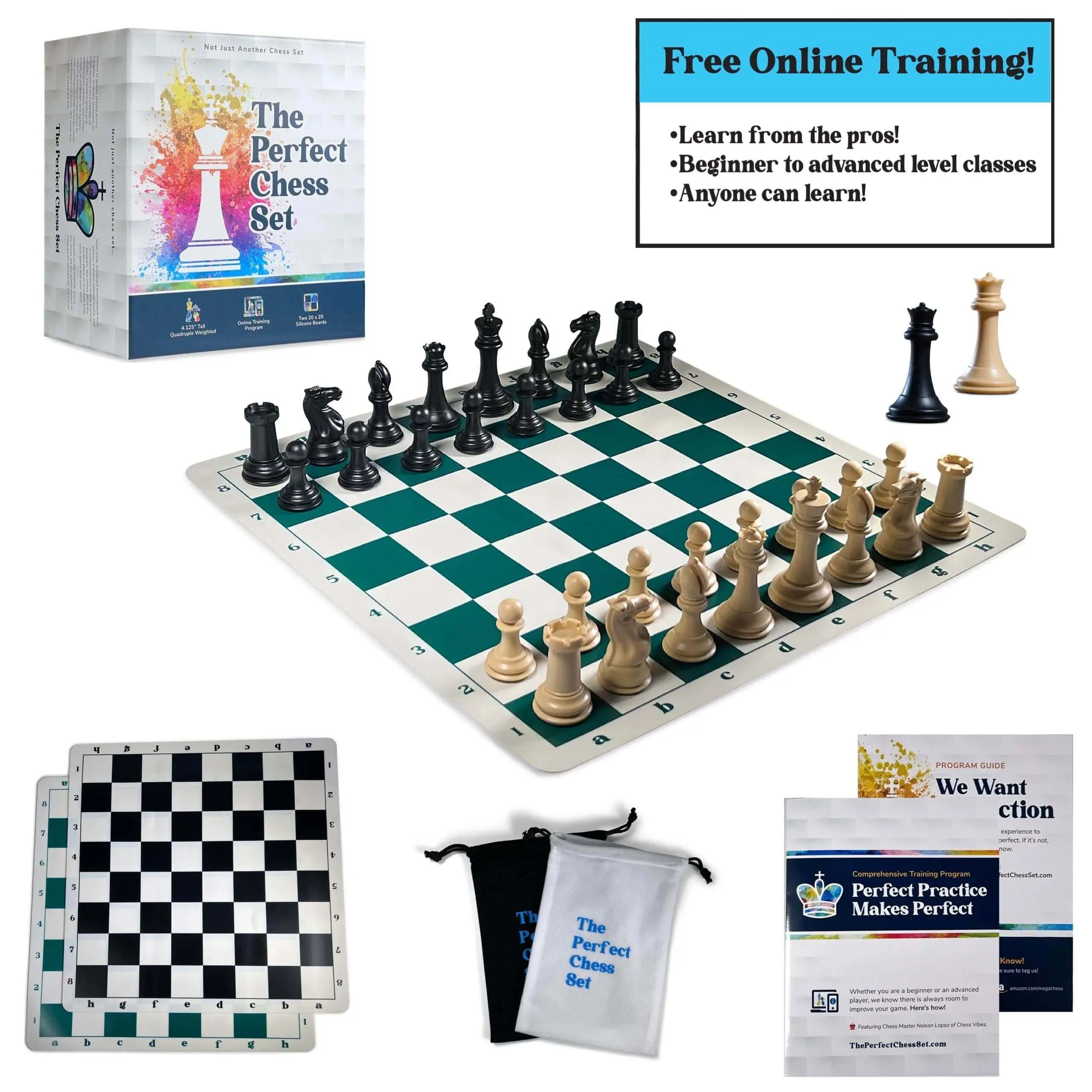 Tournament Chess Set Quadruple Weighted Staunton Pieces — MegaChess