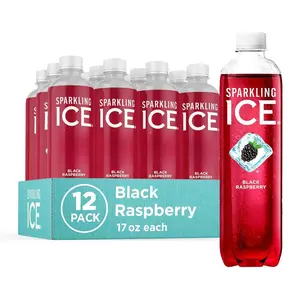 Sparkling Ice Black Raspberry Sparkling Water Zero Sugar Flavored Water with Vitamins and Antioxidants Low Calorie Beverage 17 fl oz Bottles Pack of 12