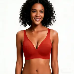 Women Jelly Bras Wirefree Full Coverage No Underwire Everyday Bras Comfortable Wireless Padded Tshirt Bra Strap