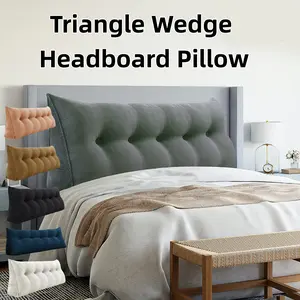 Triangle Wedge Headboard Pillow, Tufted Corduroy Fabric Bed Backrest Cushion, Multi-Color & Multi-Size Support Pillow for Bedroom
