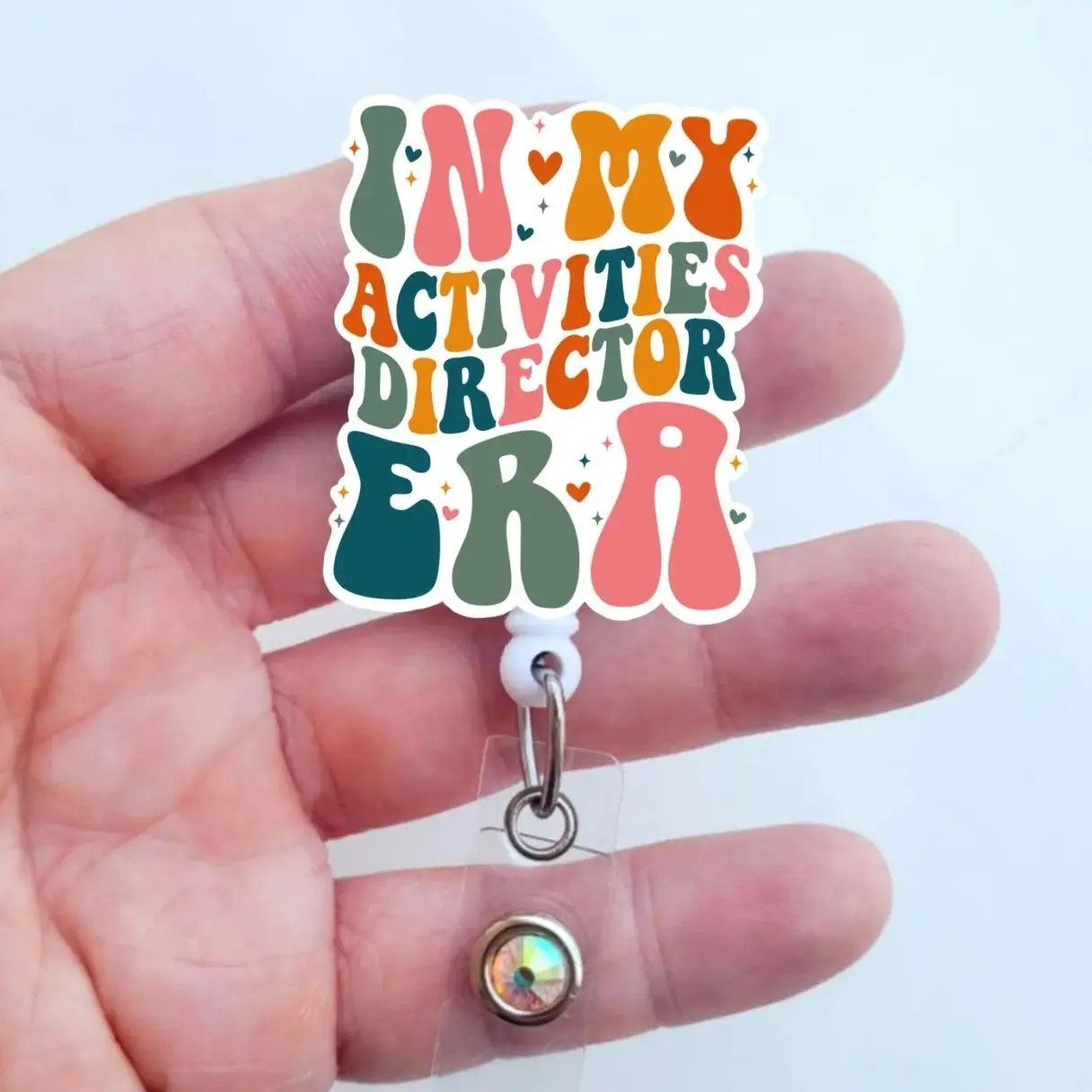 Activities Director Era Badge Reel, Activities Coordinator ID Holder, Lanyard Carabiner 8JU