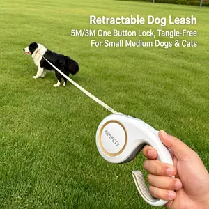 1 Count Retractable Dog Leash, 196.85"/118.11" Automatic Extendable Pet Leash for Small Medium Dogs Cats, Tangle-Free One Handed Operation Dog Walking Leash, Ergonomic Anti-Slip Handle Heavy Duty Dog Lead