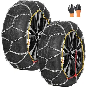 Heavy Duty Snow Chains, Thickened Alloy Manganese Steel  Tire Chains for , Pickups, and SUVs, set of 2(4WD-90)