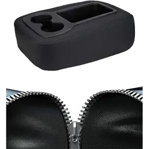 Armrest Cover Compatible with 2007-2014 Silverado Suburban Yukon Sierra Tahoe Jump Seat, Leather Center Console Cover