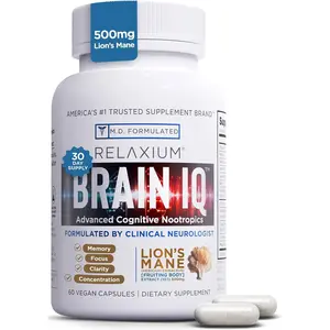 Nootropic Brain Supplement Memory Support Cognitive Enhancer Capsules with Lion's Mane L-Threonine Coffee Extract for Focus Mental Clarity Brain Health Learning Recall Energy Support Daily Use 60 Count