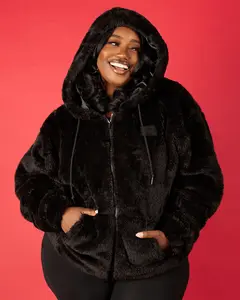 Onyx Thick Teddy Satin Lined Zip Up Hoodie