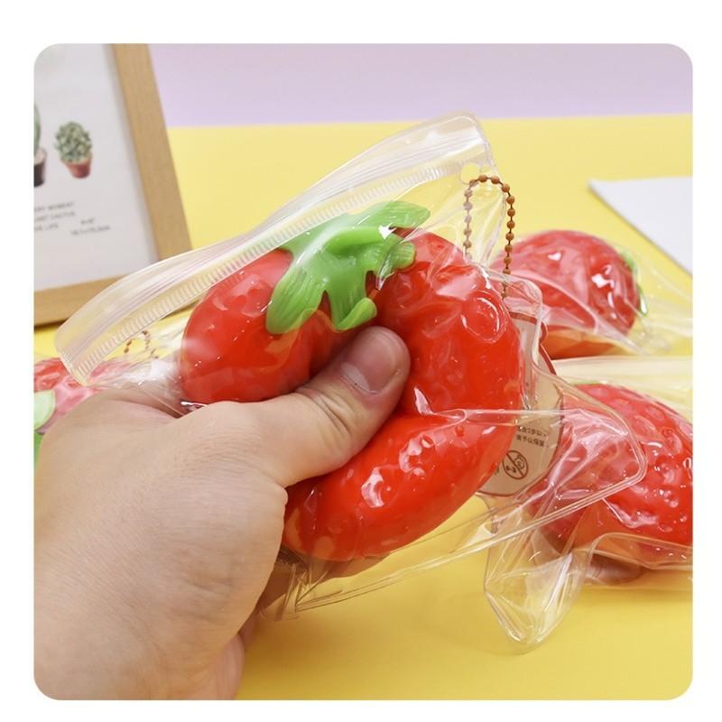Large Strawberry Soft Plush Toy, Slow Bounce Fruit Ventilation Toy, Fun Sensory Comfort Toy, Home Decor Interactive Prize, Christmas Gift, Squishies