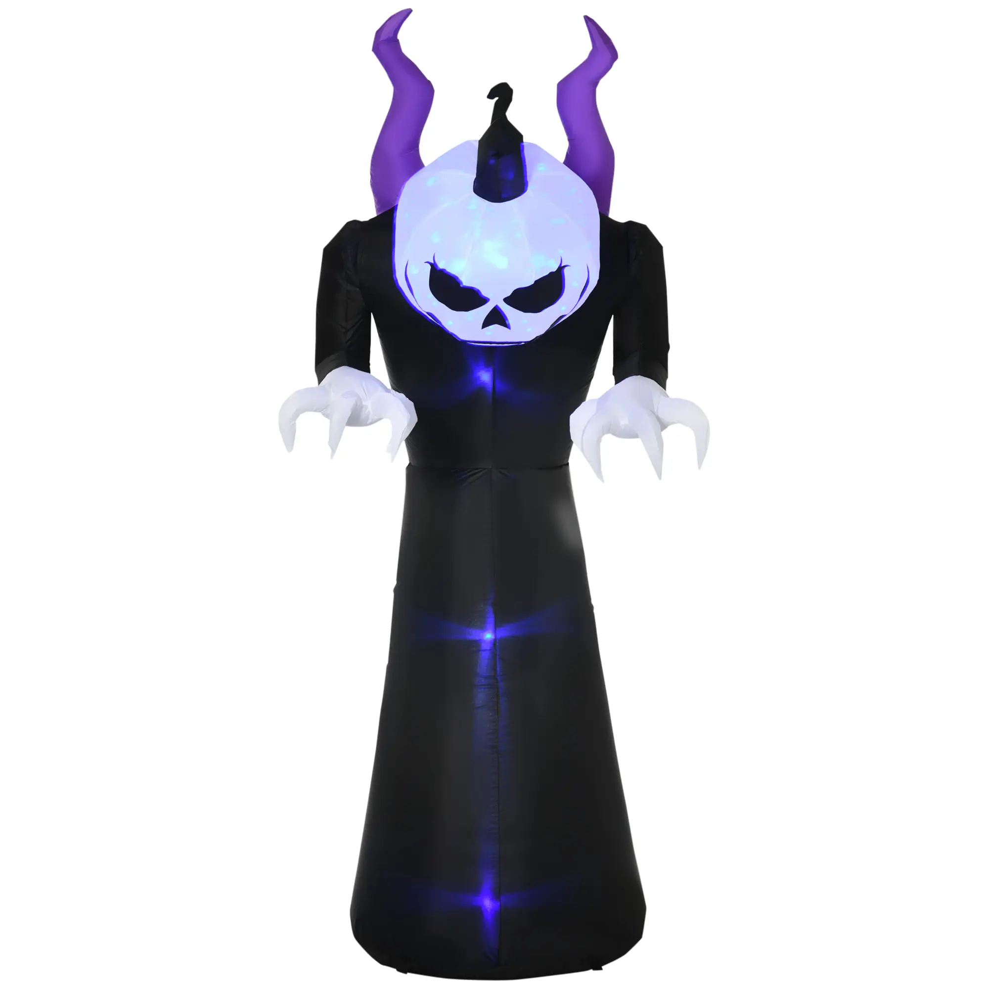 Halloween Inflatables Outdoor Decorations Pumpkin Ghost, Blow Up LED Yard Decor for Garden, Lawn, Party, Holiday, Waterproof