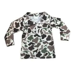 Boy Camo Pollover Hunting Clothes Winter Half Zip Top