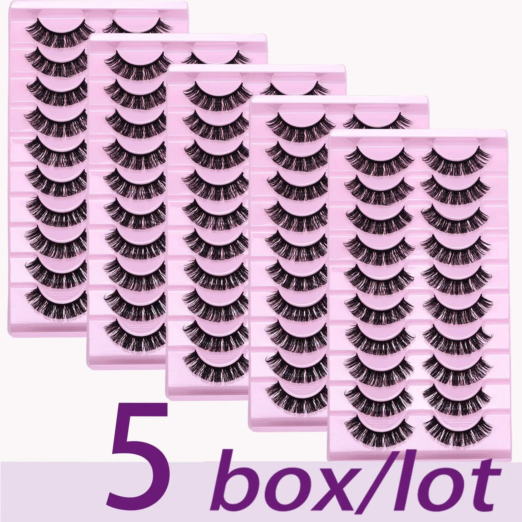30Pairs/50Pairs Fluffy Curly Fake Eyelashes Wispy Thick Volume False Lashes Soft Durable DIY Dramatic Lashes for All Occasions Beauty Makeup