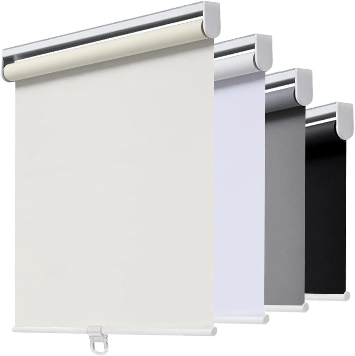 AOSKY Cordless Roller Shades Blackout Blinds for Windows Room Darkening Rolled Up Shades with Spring System, UV Protection Window Shades Door Blinds for Home and Office (23" W x 72" H, Ivory)