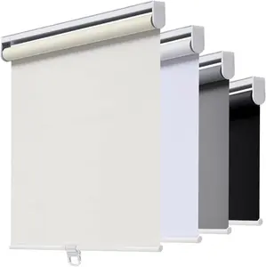 AOSKY Cordless Roller Shades Blackout Blinds for Windows Room Darkening Rolled Up Shades with Spring System, UV Protection Window Shades Door Blinds for Home and Office (23" W x 72" H, Ivory)