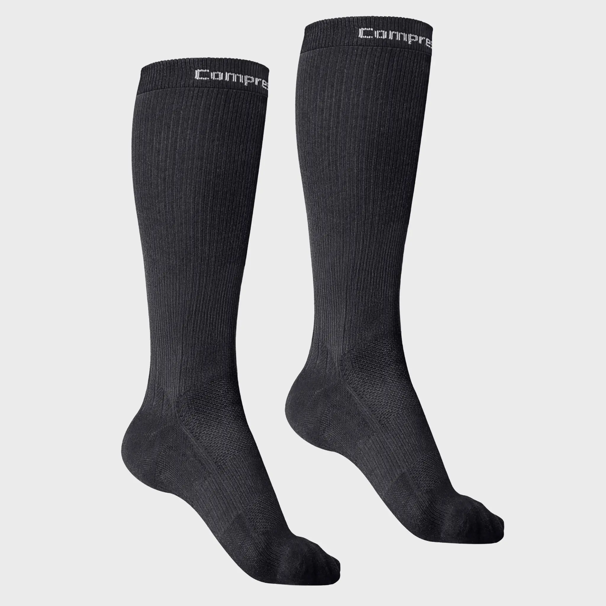 Knee-High Compression Stockings for Adults, 30-40 mmHg Thermal Nylon Socks for Athletic Recovery with Arch Support