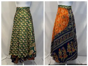 Regular Size Ankle Saree Wrap Skirt Handcrafted from Upcycled Indian Sarees Eco-conscious Fashion Adjustable Flattering Fit Limited Edition Designs