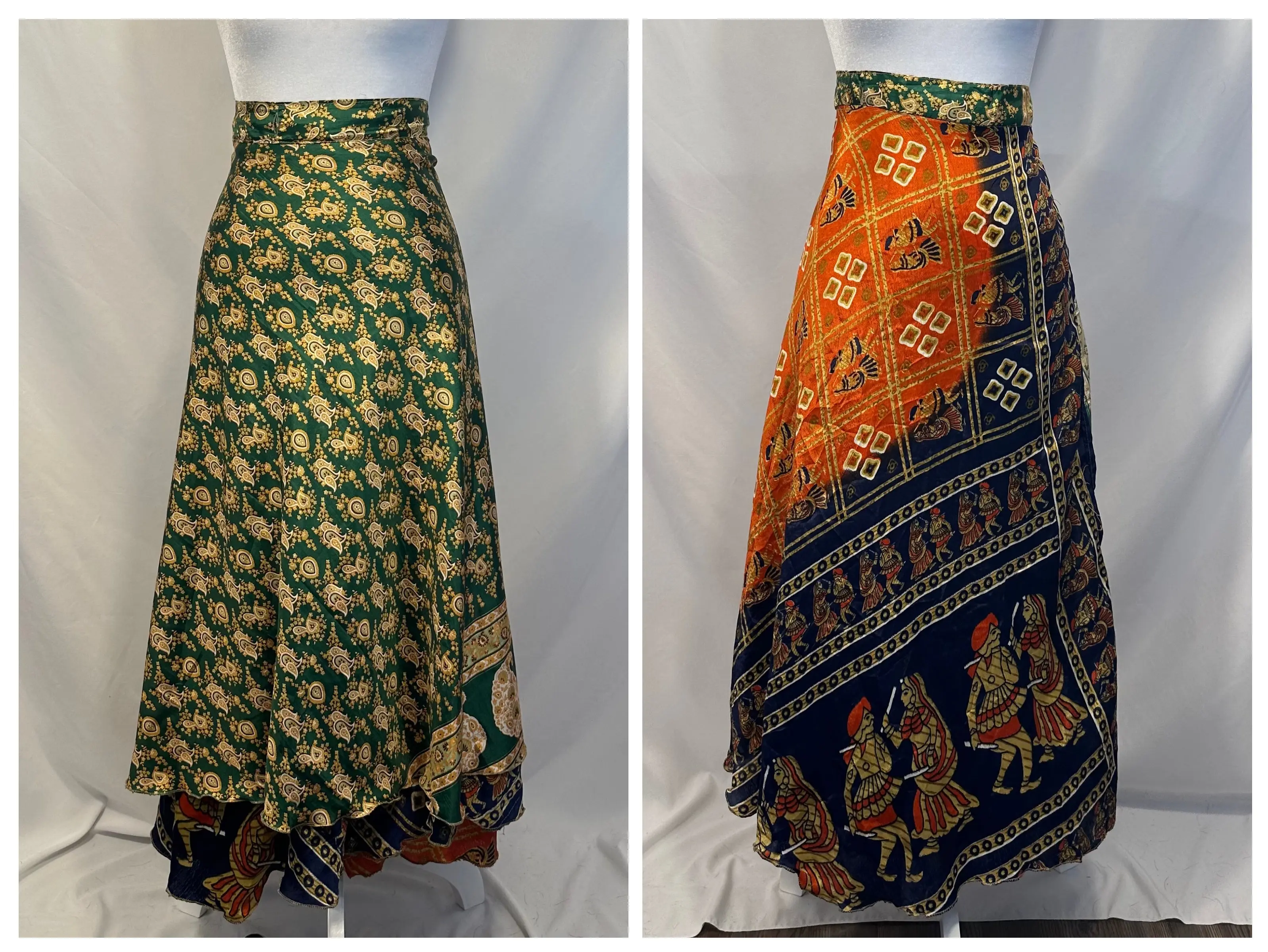 Regular Size Ankle Saree Wrap Skirt Handcrafted from Upcycled Indian Sarees Eco-conscious Fashion Adjustable Flattering Fit Limited Edition Designs