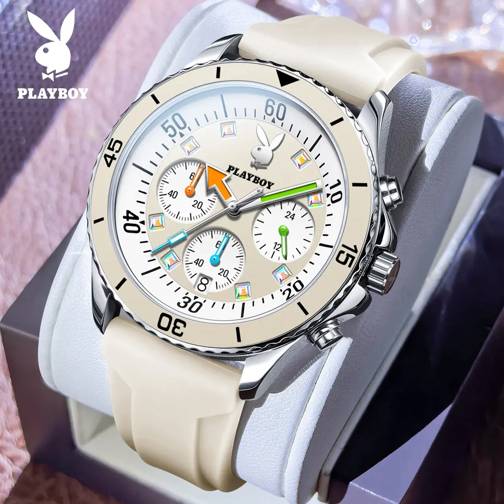 PLAYBOY Unisex Fashion Sport Buckle Watch NO 3081 - 44.5mm Durable