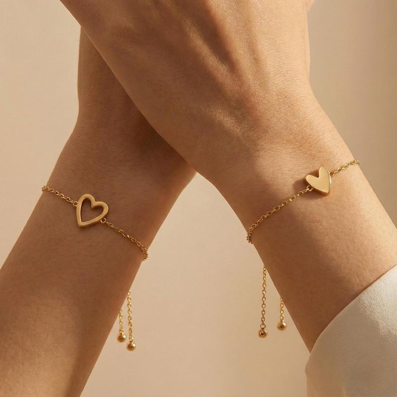 Bestfriends bracelet set Mama Daughter Heart Bracelet Set Matching Best Friends Gift Adjustable Family Jewelry Bonding Gift