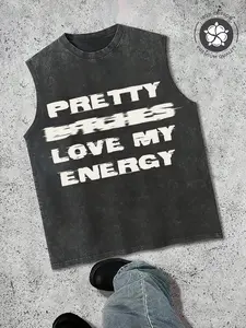 Men's and Women's Snowflake Style Vest, Fashionable Comfortable Loose Casual Set with Letter Print, Perfect for Summer Wear