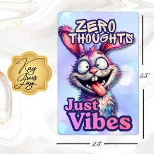 Zero Thoughts, Just Vibes Sublimated Fridge Magnet – Decorative Kitchen Magnet