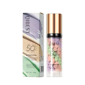 3 in 1 Color Correcting Primer SPF 50 Brightening Oil Control Hydrating Cream Makeup Base for Flawless Skin All Day Wear  Sunscreen
