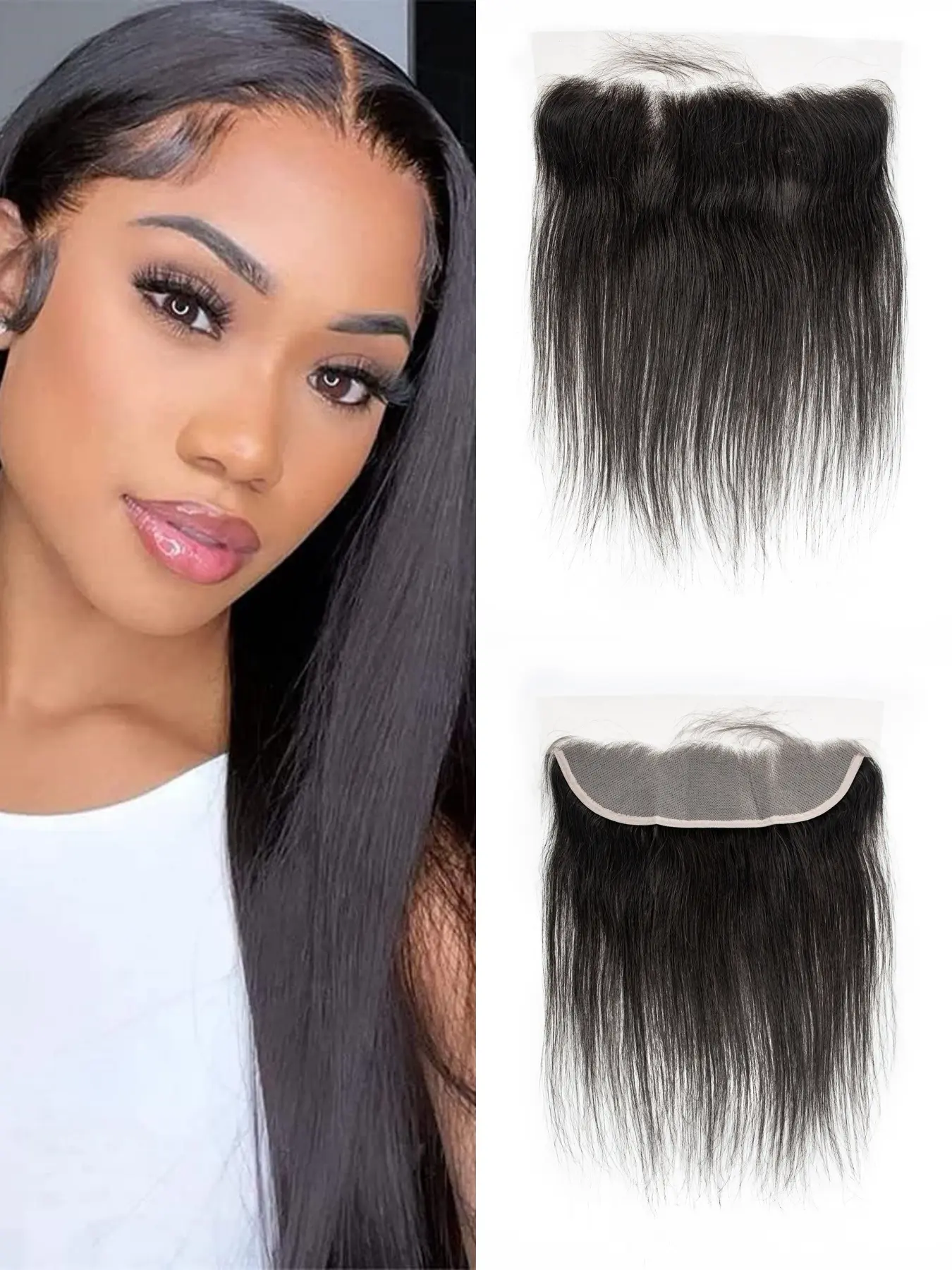 18 Inch Human Hair Blend Lace Front Wig Glueless Everyday Wear The LIBERTY - Deep Wave Glueless HD Lace Front Wig – Pre  main image 3
