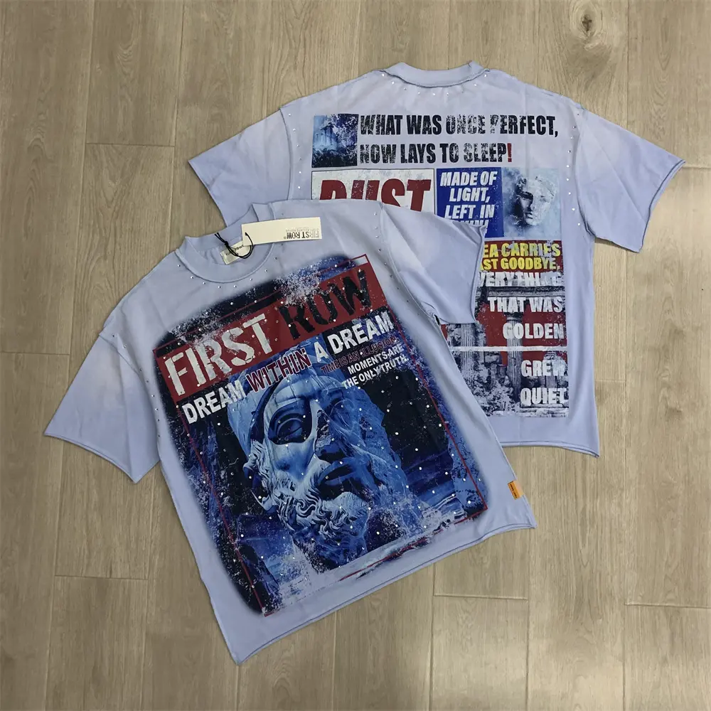 FIRST ROW LOST UTOPIA RUINS DREAM CROPPED T-Shirt Men Women High Quality Heavy Fabric Top T Shirt Tee