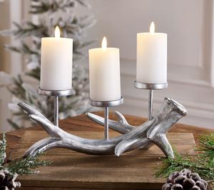 Scott Living 11" Antler Centerpiece w/ 3 Flameless Candles