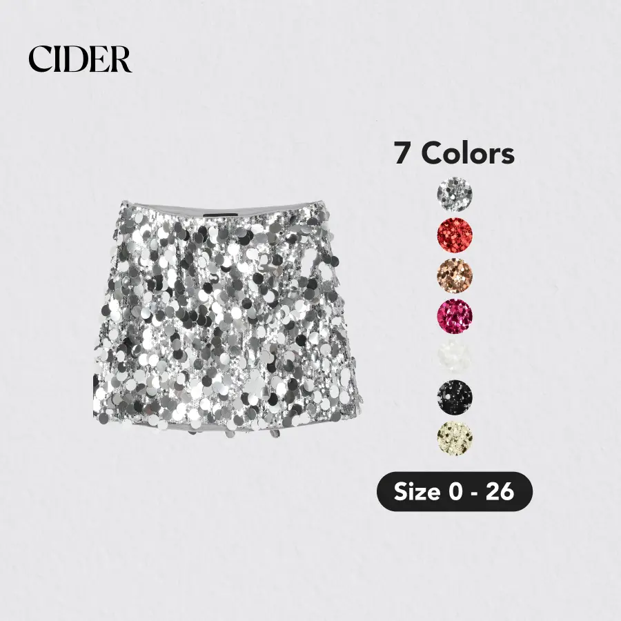 Sequin Mid Waist Mini Skirt Sequin Mid Waist Mini Skirt