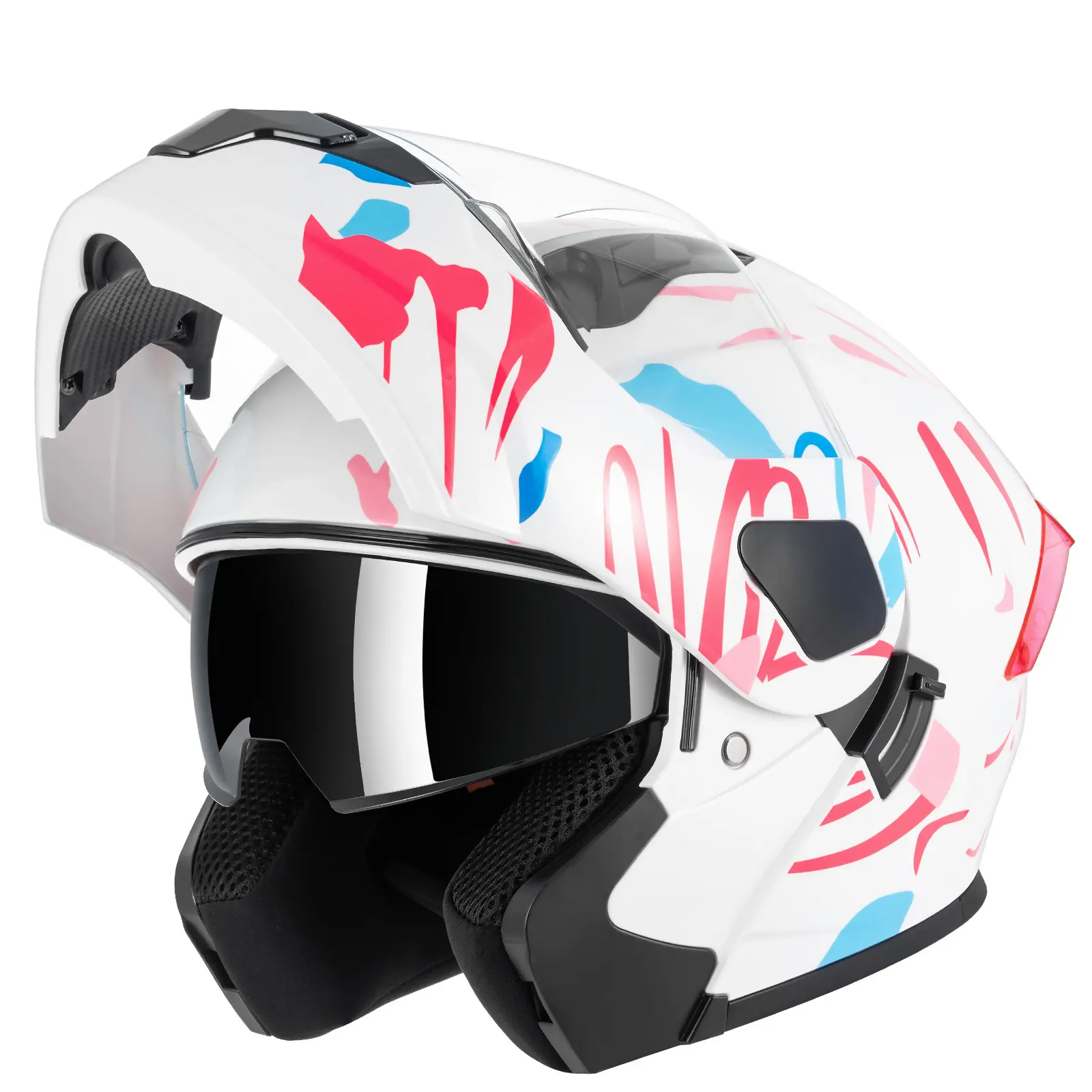 Spark DOT-Approved Flip-Up Full Face Modular Motorcycle Helmet for Adults Women Men, Dual Visor, Flip-Up Shield, Compatible with Moto/ATV/UTV, Includes Gloves & Mask