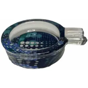Generic 2007 Marlboro Personal Glass Ashtray Blue/White