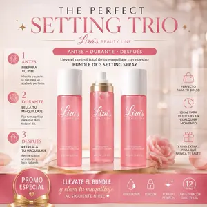 Liza's Beauty Line Setting Trio - 3 Piece Bundle for Perfect Makeup Control - Hydrating, Fixing, Refreshing - Ideal for All-Day Wear