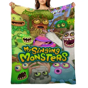 My-singing-monsters-Flannel Throw Blanket for Girls Boys- Ultra Soft, Anti-Shrink & Wrinkle-Resistant ,Quick-Dry, Machine Washable Cozy Throw ,Perfect Gift for Kids Adults A-61