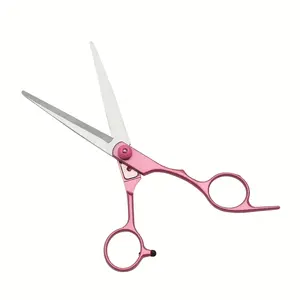 1pc Professional Hair Scissors - Pink Texturizing Shears for Barbers, Stylists, and Pet Grooming, Right-Handed, Scent-Free, Ideal for Normal Hair Types, Barber Accessories, Hair Cutting Accessories