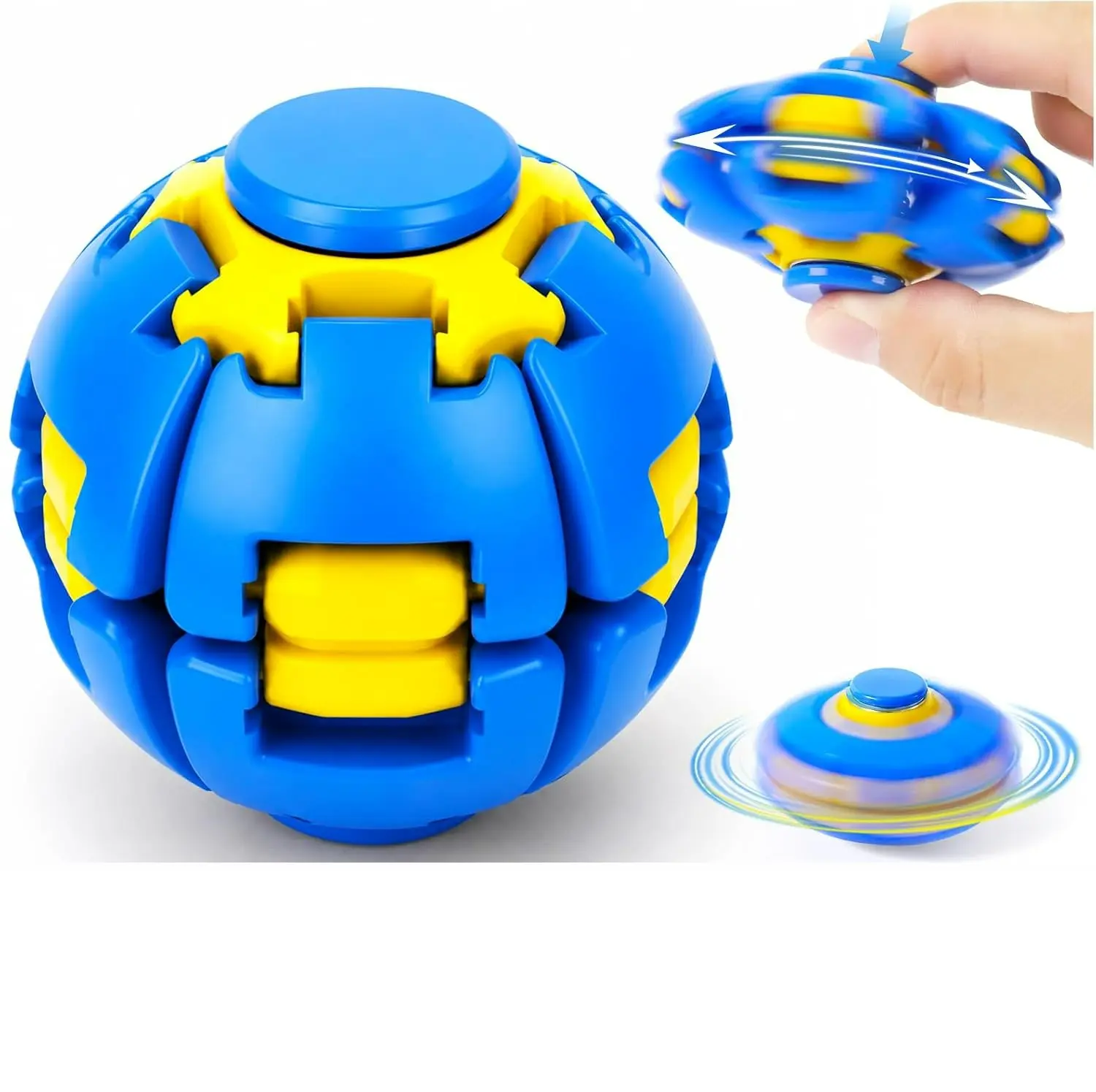 (1pcs)Press-to-Spin Helixcore Transformable Fidget Spinner Ball, Sensory Desk Fidget Toy, Anxiety & Stress Relief Toy for Adults & Teens, Ideal Office Toy for Relaxation