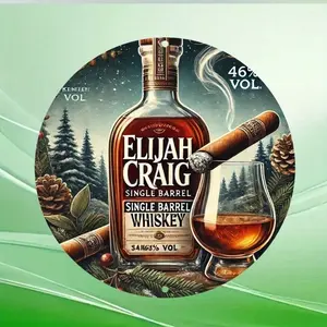 Elijah Craig Vintage Bourbon Whiskey Aluminum Wall Art Sign Retro Rustic Decor Home Decor Products for Home Bar Garage Pub Man Cave 8x8 Inches