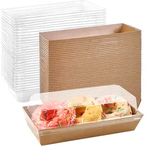 Charcuterie Boxes with Clear , 50 Pack  Bakery Boxes, Cookie Boxes, Small  Boxes for Pastry, Sandwich, Cupcakes, Strawberries, Dessert To Go Containers