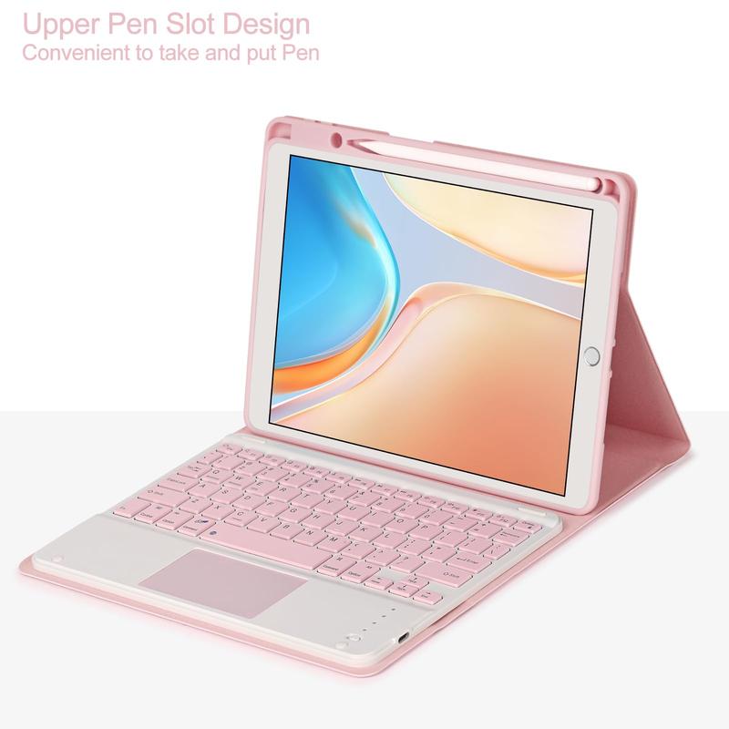 Keyboard Case with Mouse For iPad (A16) 11th Gen&10th Gen, Magnetic Case with Keyboard, Touchscreen and Mouse, Thin & Light Cover with Pencil Holder, Foldable Protective Cover, Auto Wake/Sleep, USB-C Charging,  Anti-Drop Design, Tablet
