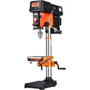 VEVOR 8 in Benchtop Drill Press, 2.5A Induction Motor, Tabletop Drilling Machine with 750/1140/ 1740/2340/ 3200 RPM Adjustable Speed, 0-45 Tilting Worktable, LED Work Light, for Wood MetalVEVOR Super Brand Day