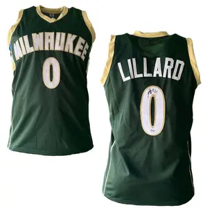 Damian Lillard Signed Milwaukee Custom Green Basketball Jersey Beckett