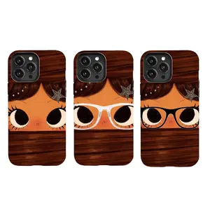 Brown Personality of People Who Wear Glasses Anime Girl Themed Phone Case Premium Matte Texture, Protection, Shockproof, Anti-Drop, Anti-Fingerprint For IPhone 17-12, Pro Max, Pro Plus, and Samsung S25-22 Protection Safety